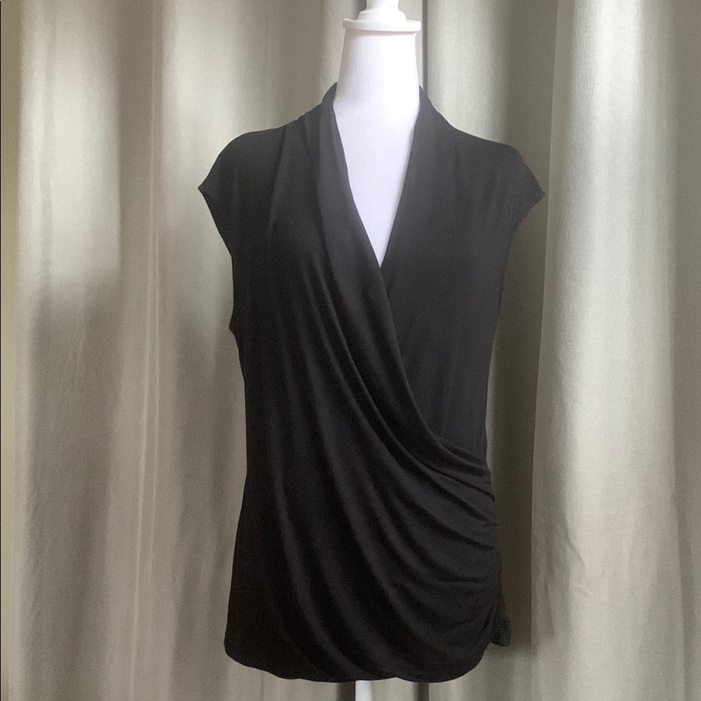 Vince Camuto Black Surplice Tank Top Size Large